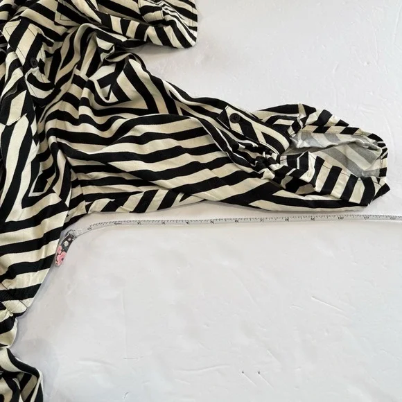 NWT Torrid Black Striped Midi Challis Button Up Shirt Dress Pockets Size 2X - Picture 8 of 10